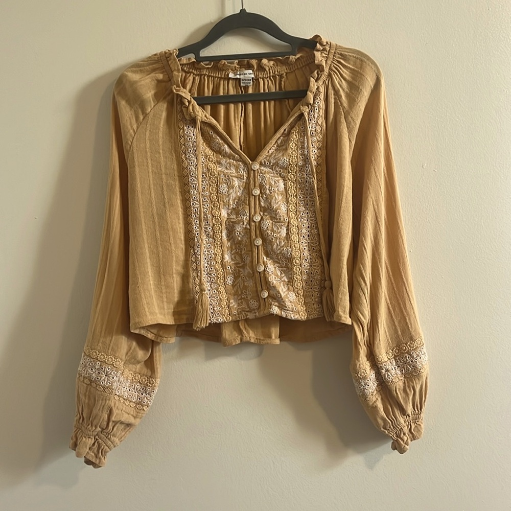 American Eagle Embroidered Top